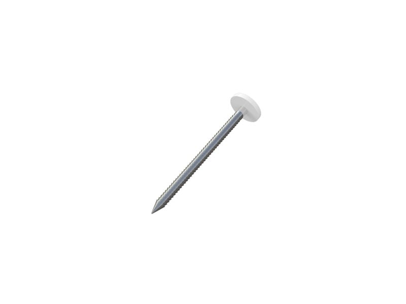 White 40mm Polytop Pins - Stainless Steel Nails for uPVC Fascia & Cladding
