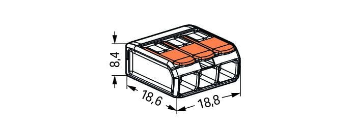 Wago 221-413 32A 3-Way Lever Connectors 50 Pack
