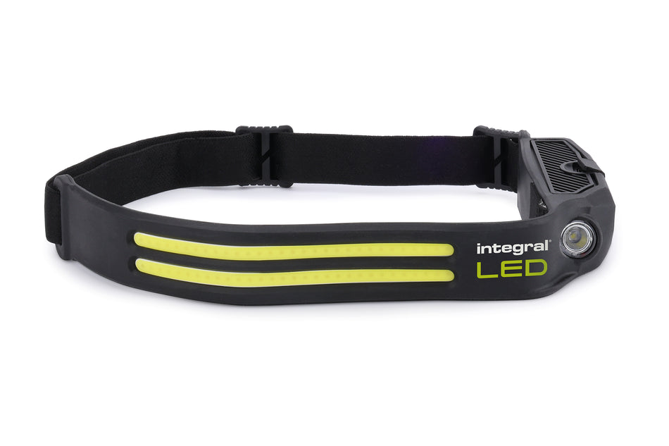 RECHARGEABLE COB STRIP HEAD TORCH 330+90LM 3 MODES: HIGH / MEDIUM / FLASH HAND WAVE SENSOR INTEGRAL