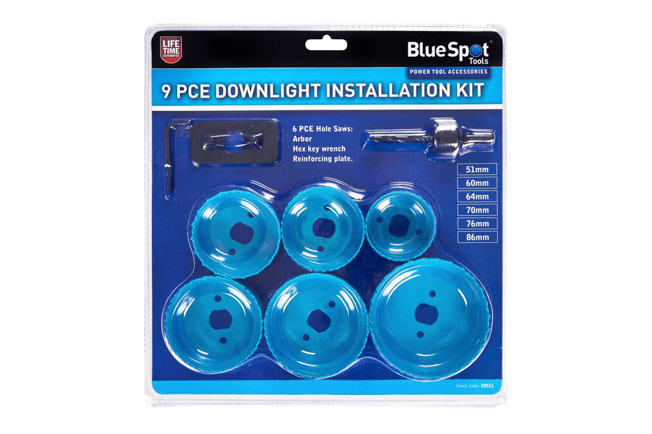 Bluespot 9pc Downlight Installation Kit (51 - 86mm) 20511
