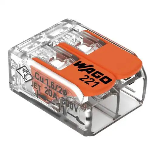 Wago 221-412 32A 2-Way Lever Connectors 100 Pack