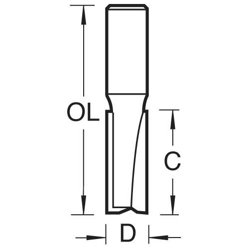 Trend 3/83X1/2TC - Two flute cutter 12.7mm diameter