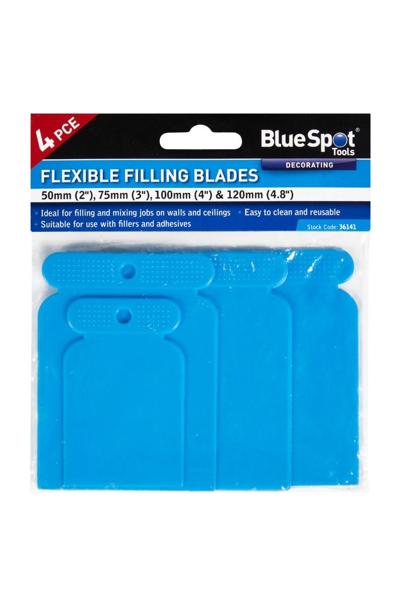 Bluespot 4 PCE Flexible Filling Blades (Plastic) 50-120mm 36141