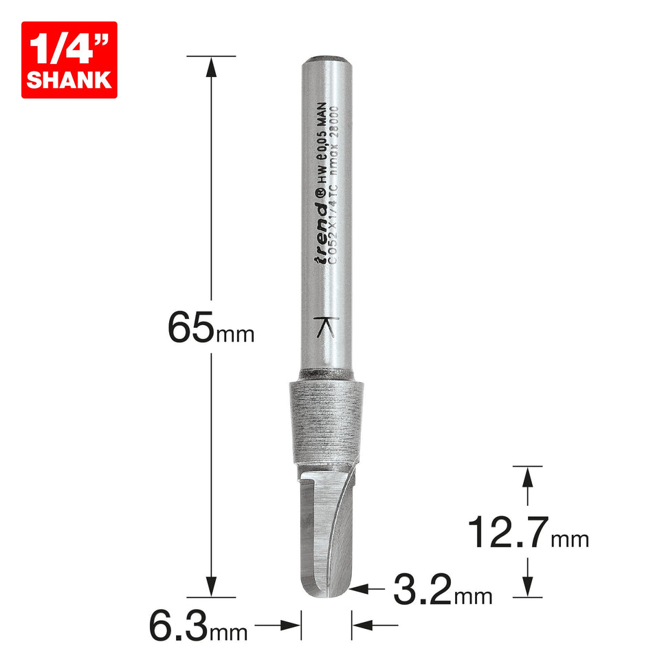 Trend C052X1/4TC - Radius 3.2mm radius x 6.3mm diameter