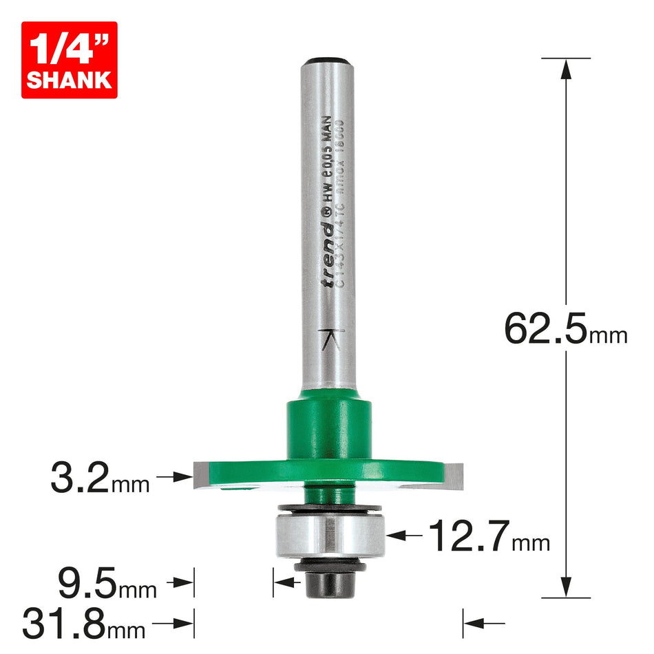 Trend C143X1/4TC - Slotting 3.2mm cut