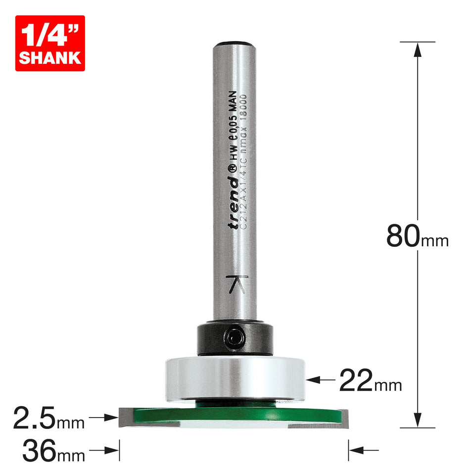 C212AX1/4TC - Weatherseal groover 2.8mm x 7mm