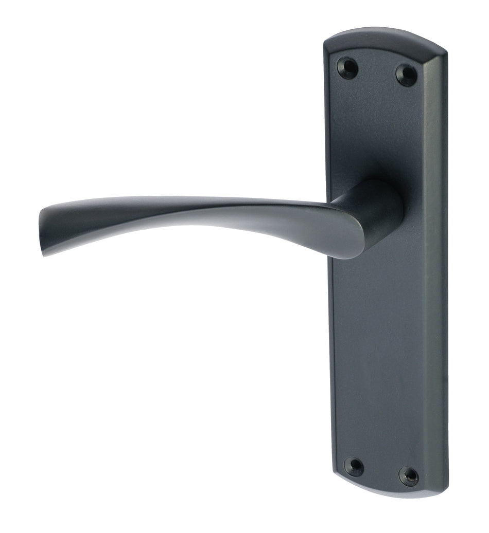 Eclipse Monza Lever On Plate Matt Black (Latch)