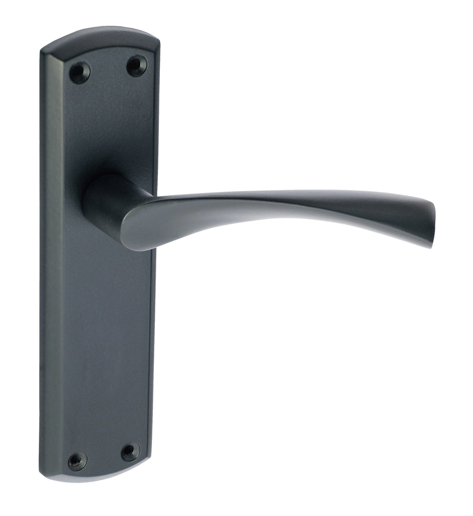 Eclipse Monza Lever On Plate Matt Black (Latch)