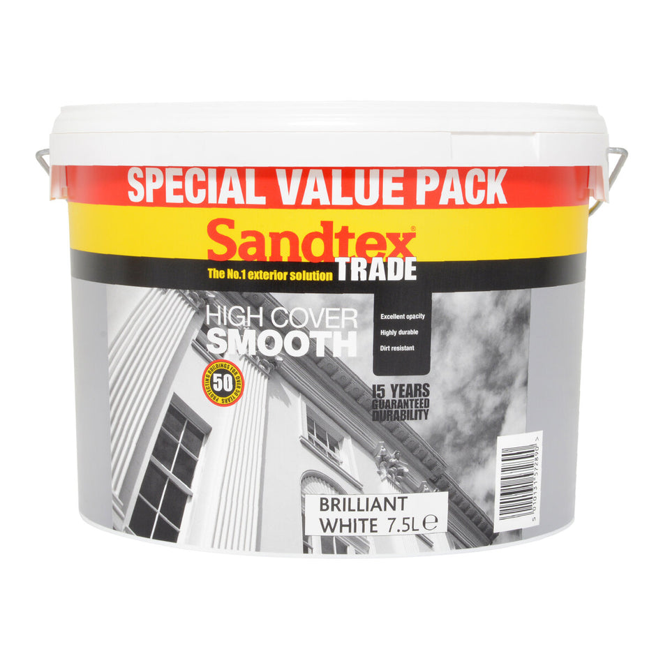 Sandtex Trade High Cover Smooth White 7.5l