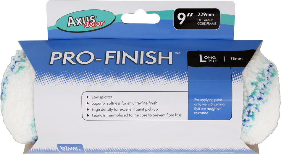 Axus Pro Finish Roller, Long Pile (Blue Series) 9"/230mm AXU/RB9L