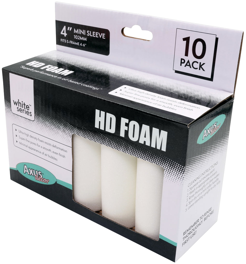Axus Foam Mini Roller (White Series) 4"/100mm,10pk AXU/RW410