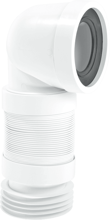 Mcalpine WC-CON8F Flexible WC Connector With 90 deg. Bend x 230-390mm Long
