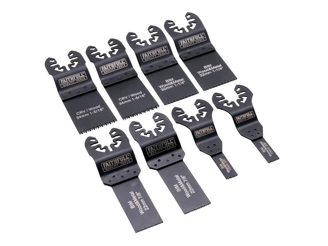 XMS25MULTI8 Faithfull 8 Piece Mixed Multi-Tool Blade Set