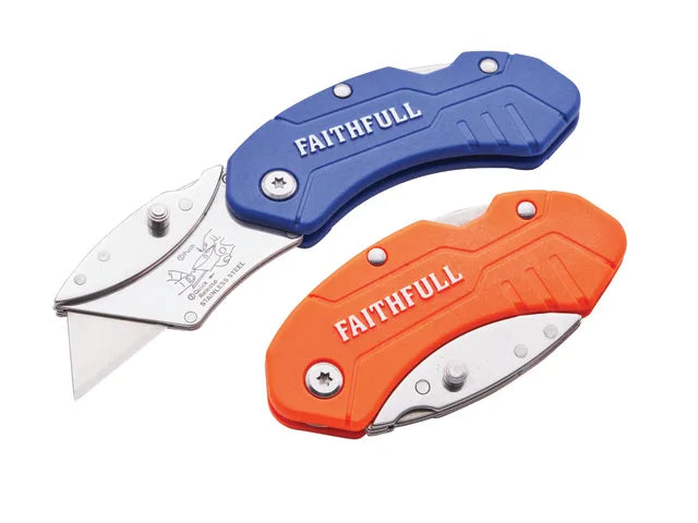 XMS25UTILHV Faithfull Folding Hi-Vis Utility Knife