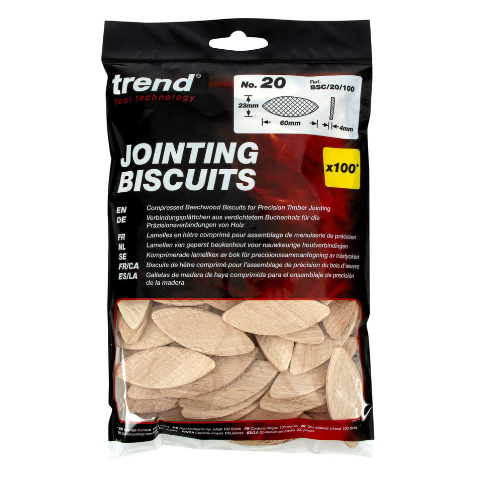 Trend BSC/20/100 - Trend No 20 Size Jointing Biscuits - 100 Pack