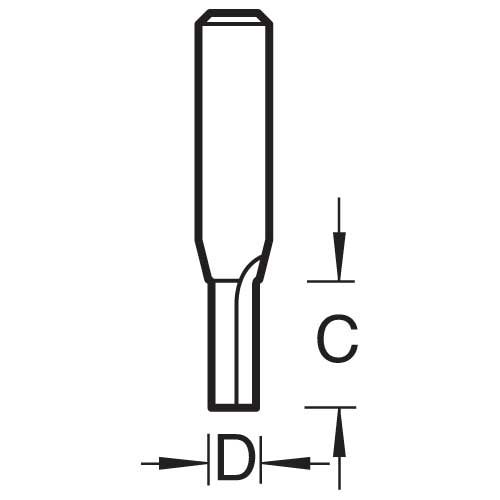 Trend C005X1/4TC - Two Flute Cutter 6mm diameter