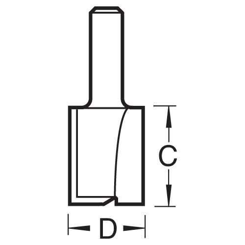 Trend C021X1/2TC - Two Flute Cutter 12.7mm diameter