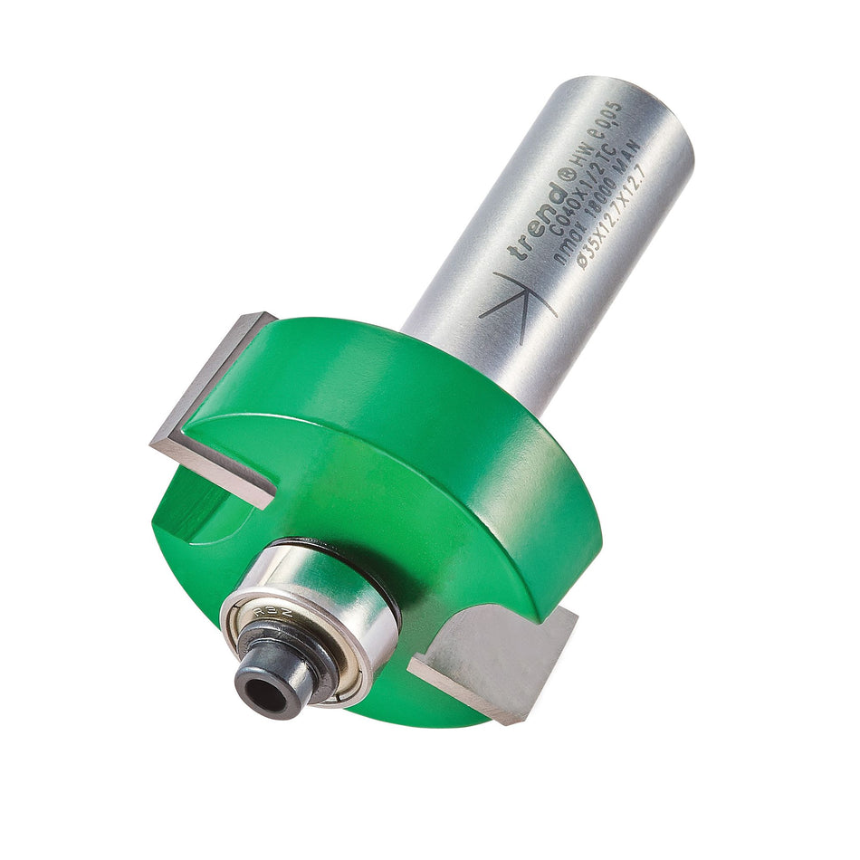 Trend C040X1/2TC - Self guided rebater 35mm diameter x 12.7mm cut