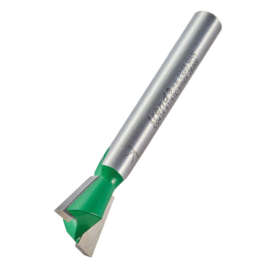 Trend C041AX1/4TC - Dovetail cutter angle=104 degrees 12.7mm diameter