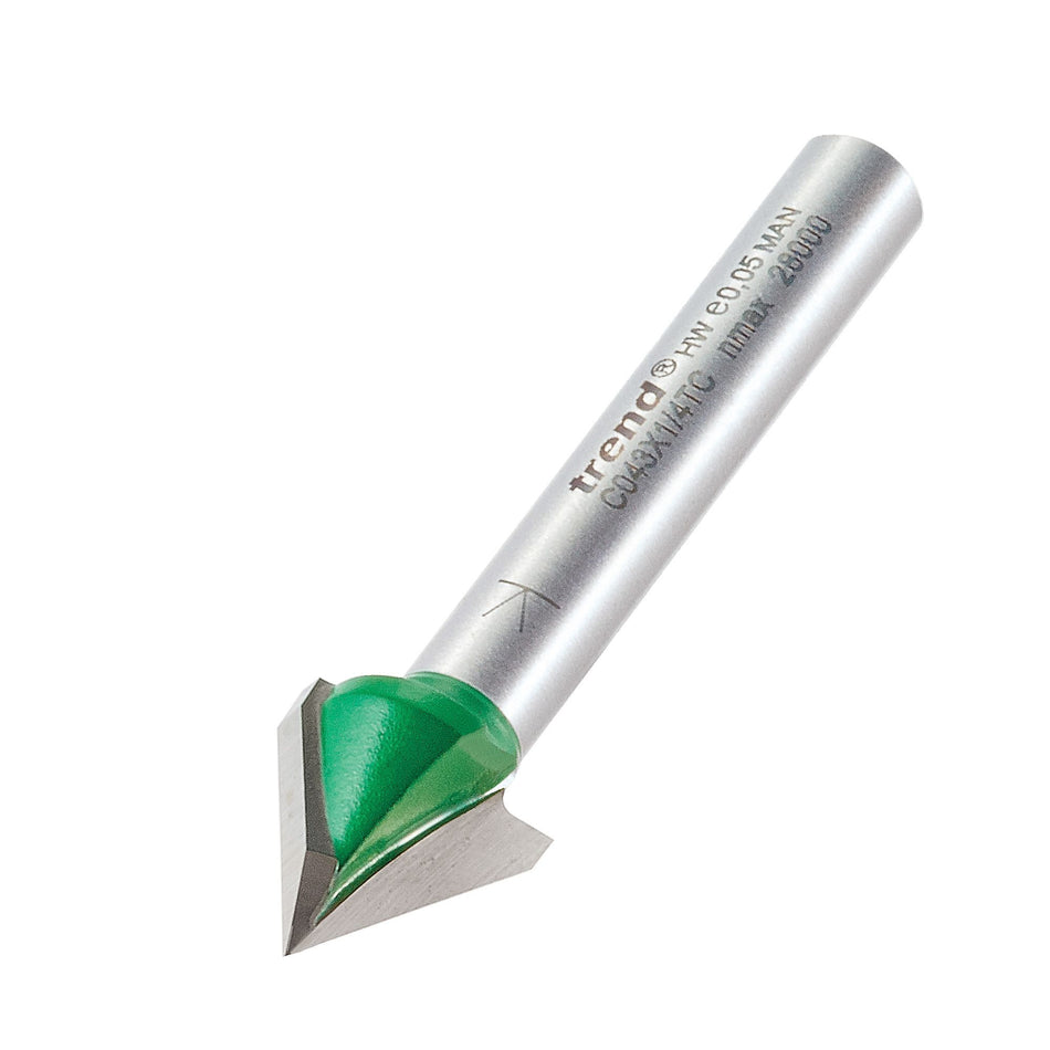 Trend C043X1/4TC - Chamfer V groove cutter angle=60 degrees