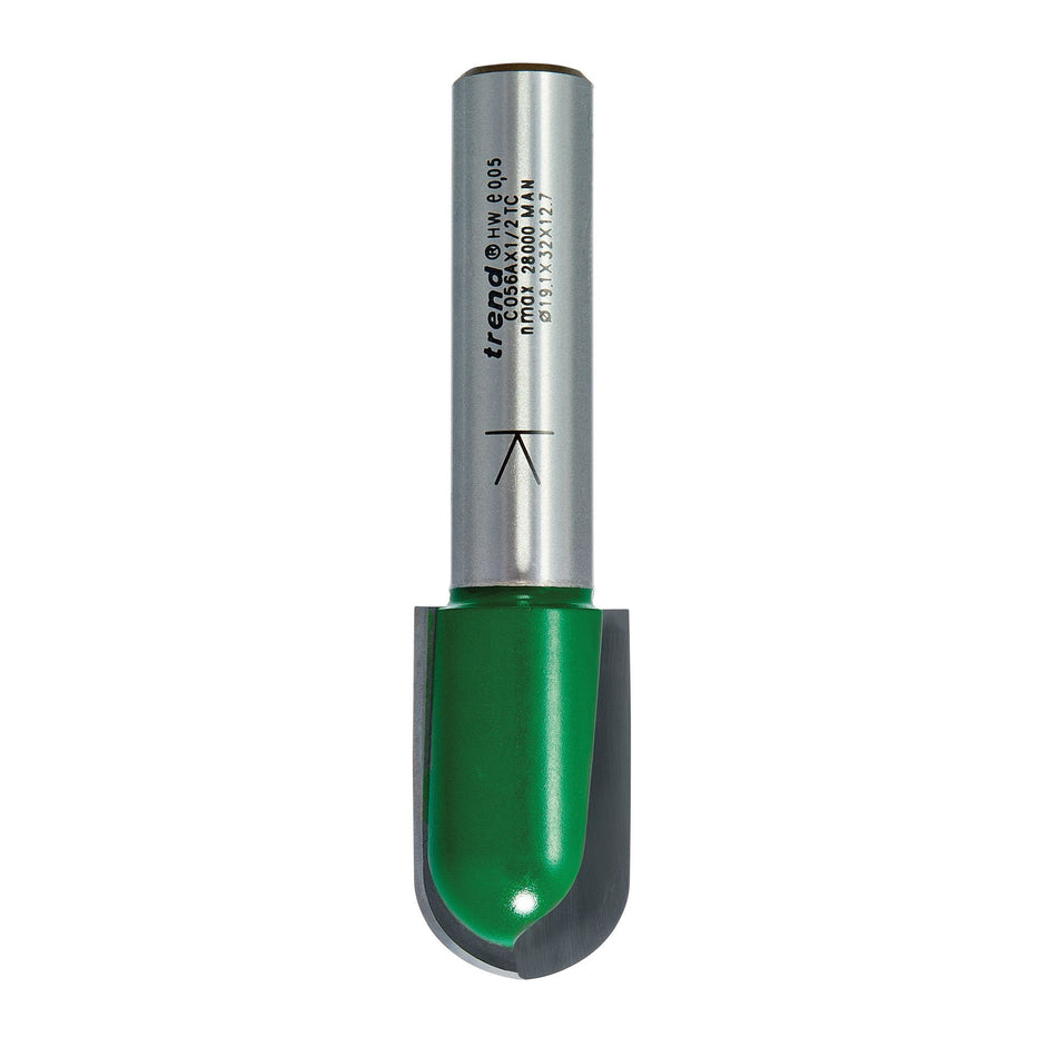 Trend C056AX1/2TC - Trend CraftPro 1/2" TCT 9.5mm Radius Draining Groove Router Cutter, 19mm x 32mm