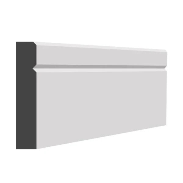 18 x 144 MDF Chamfered & Grooved Skirting Length 4.4M