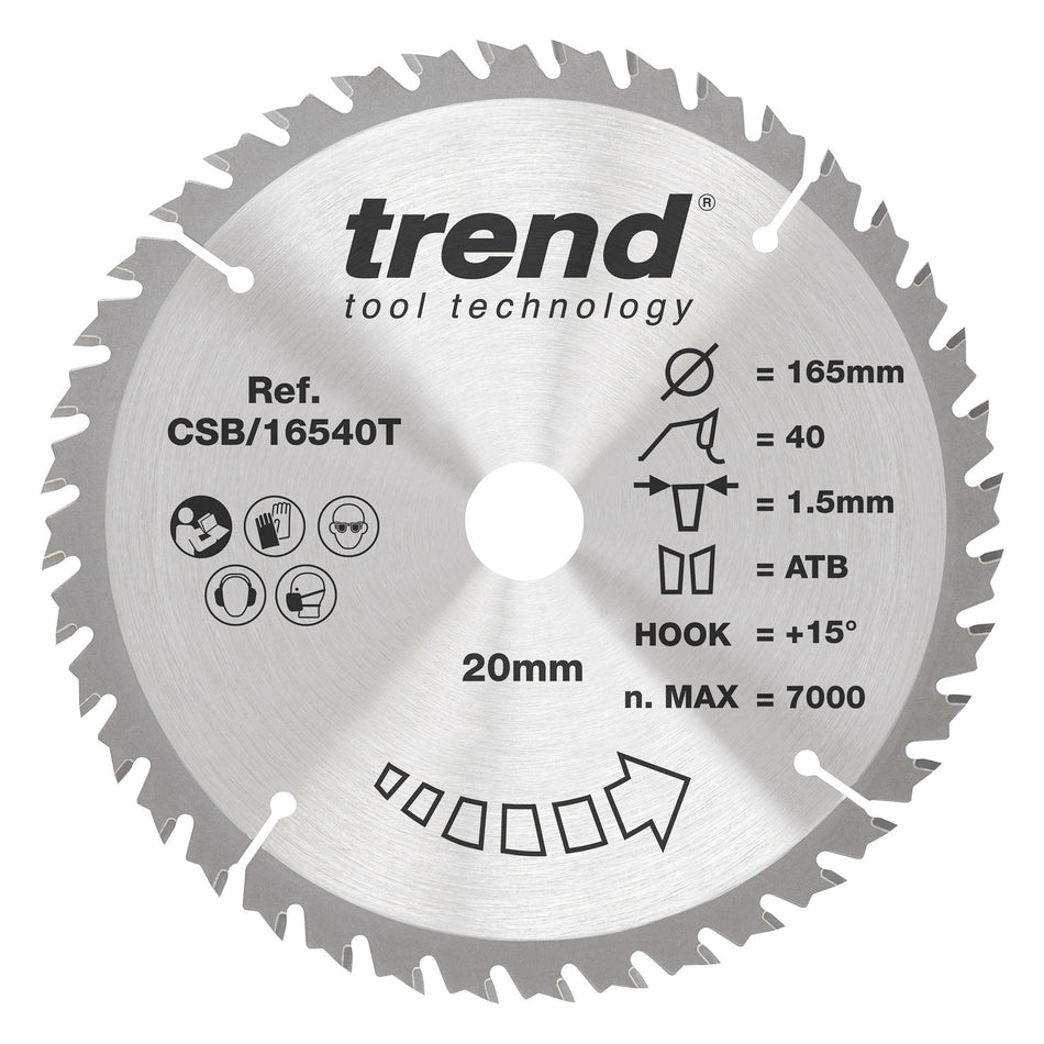 Trend Wood Circular Saw Blade 165mm x 30mm