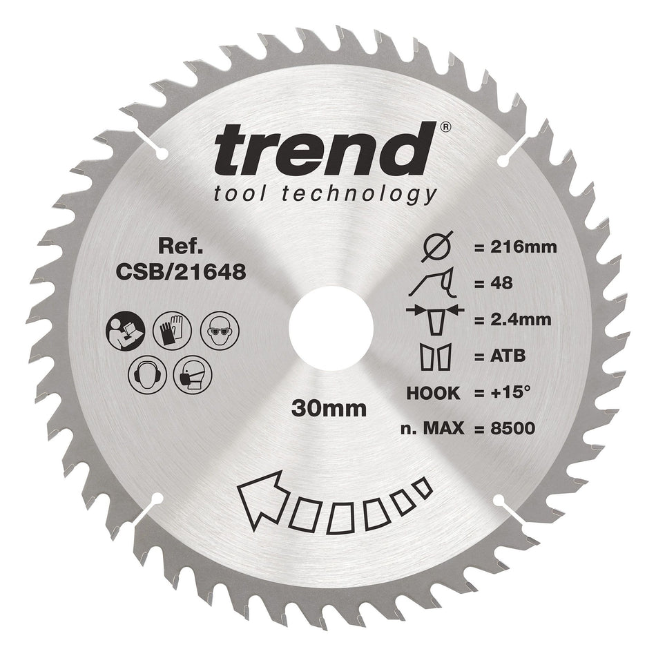 Trend Wood Circular Saw Blade 216mm x 30mm