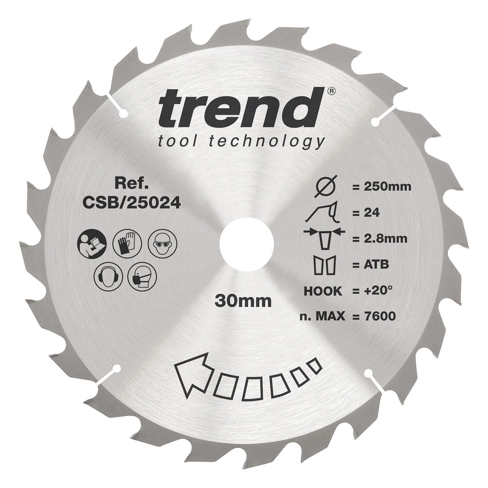 Trend Wood Circular Saw Blade 250mm x 30mm