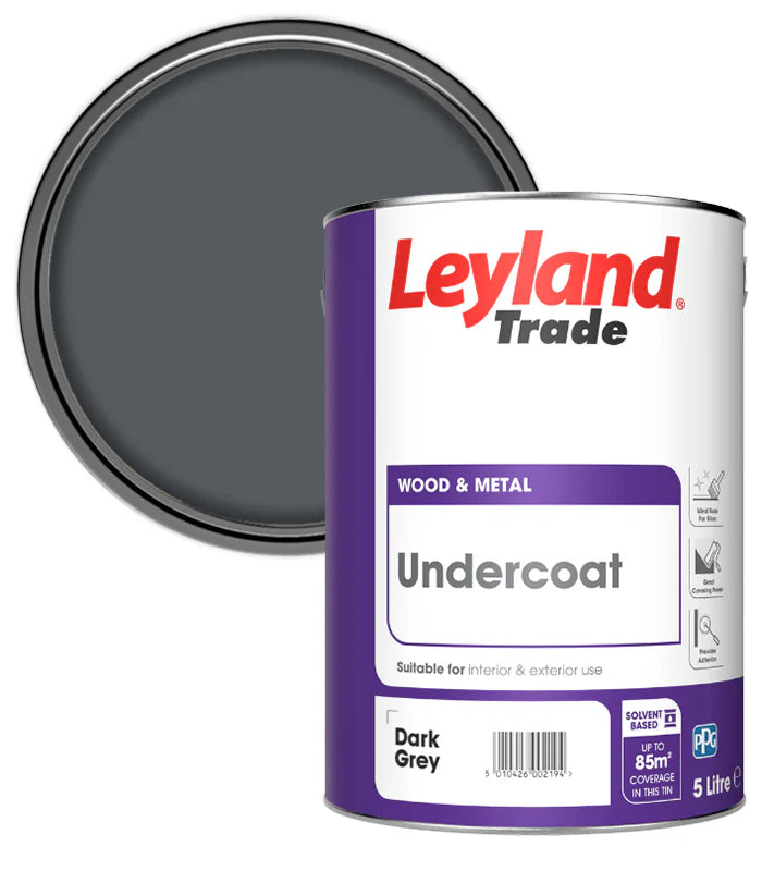Leyland Trade Undercoat Paint Dark Grey