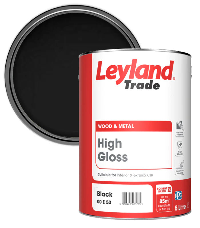 Leyland Trade High Gloss Paint Black