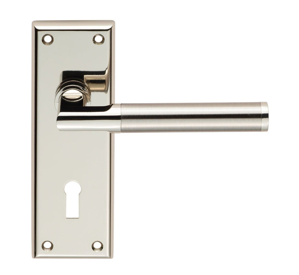 Serozzetta Sessanta Lever on Backplate Polished Nickel/Satin Nickel